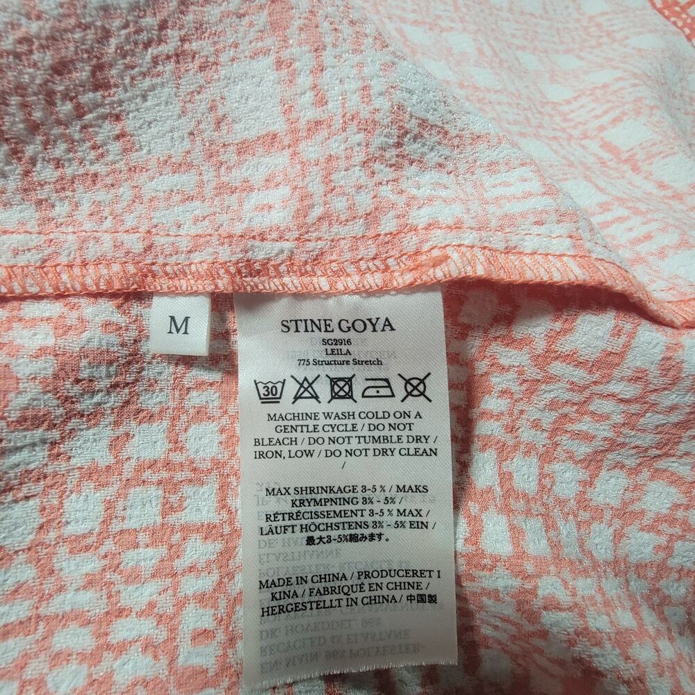 Stine Goya M Leila Maxi Dress V Neck Plaid Long Sleeve Orange - Picture 13 of 15
